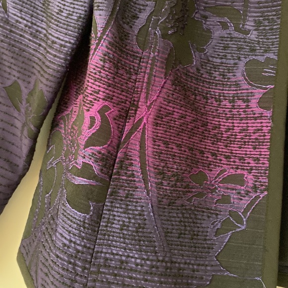 Chico’s Size 2 Textured Open Front Ombré Jacquard Jacket Blazer Chicos Large - Picture 4 of 10